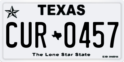 TX license plate CUR0457