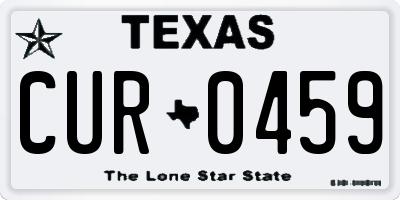 TX license plate CUR0459