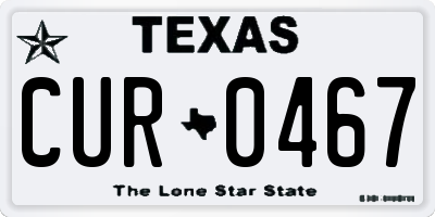 TX license plate CUR0467