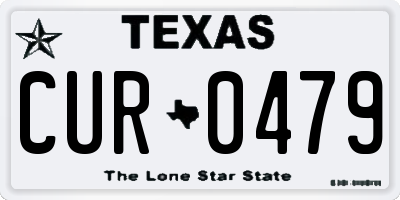 TX license plate CUR0479