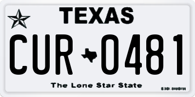 TX license plate CUR0481