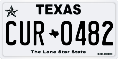 TX license plate CUR0482