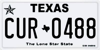 TX license plate CUR0488