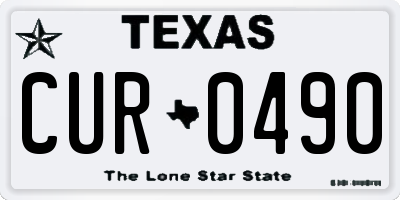 TX license plate CUR0490