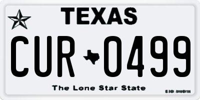 TX license plate CUR0499