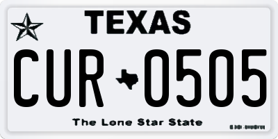 TX license plate CUR0505