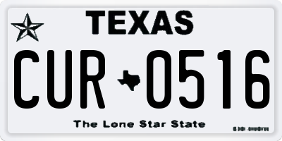 TX license plate CUR0516