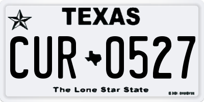 TX license plate CUR0527