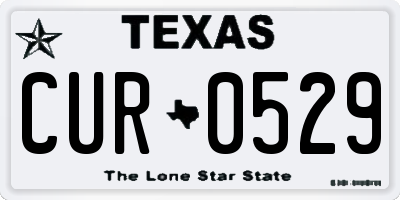 TX license plate CUR0529