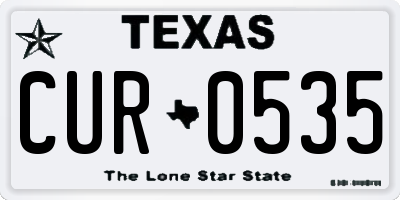 TX license plate CUR0535