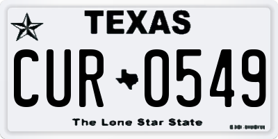TX license plate CUR0549