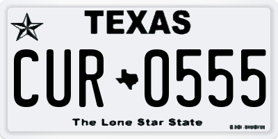 TX license plate CUR0555