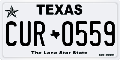 TX license plate CUR0559
