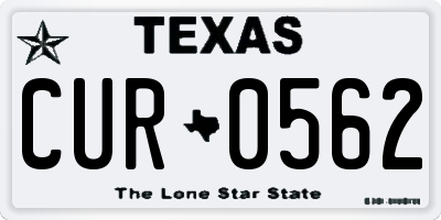 TX license plate CUR0562