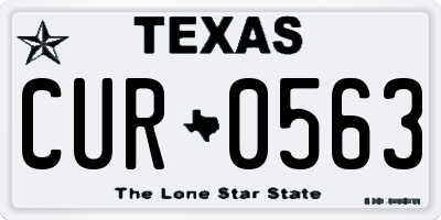 TX license plate CUR0563