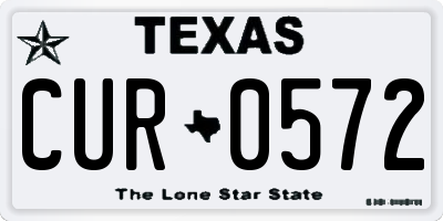 TX license plate CUR0572