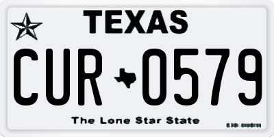 TX license plate CUR0579