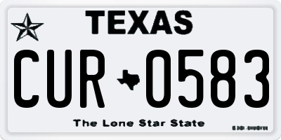 TX license plate CUR0583
