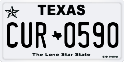 TX license plate CUR0590