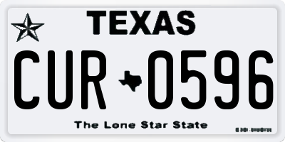 TX license plate CUR0596