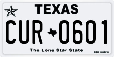 TX license plate CUR0601