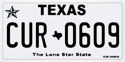 TX license plate CUR0609