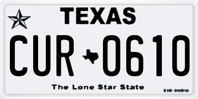 TX license plate CUR0610