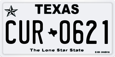 TX license plate CUR0621