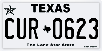 TX license plate CUR0623