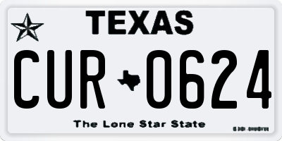 TX license plate CUR0624