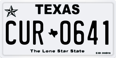 TX license plate CUR0641