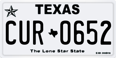 TX license plate CUR0652