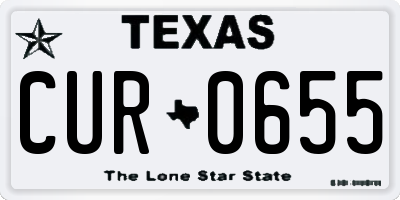 TX license plate CUR0655