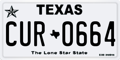 TX license plate CUR0664