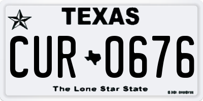 TX license plate CUR0676