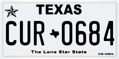 TX license plate CUR0684