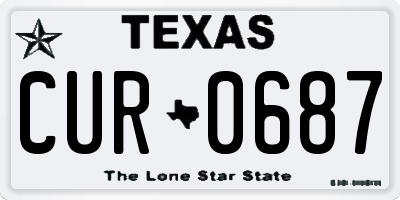 TX license plate CUR0687