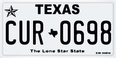 TX license plate CUR0698
