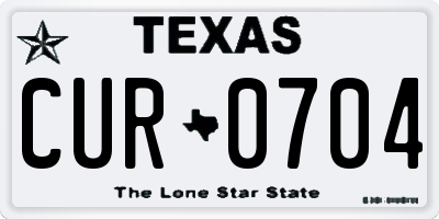 TX license plate CUR0704