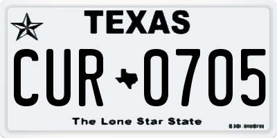 TX license plate CUR0705