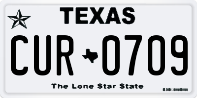 TX license plate CUR0709