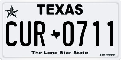 TX license plate CUR0711