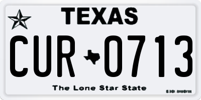 TX license plate CUR0713