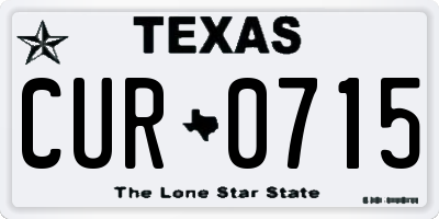 TX license plate CUR0715