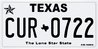 TX license plate CUR0722