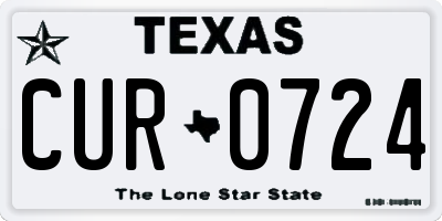 TX license plate CUR0724