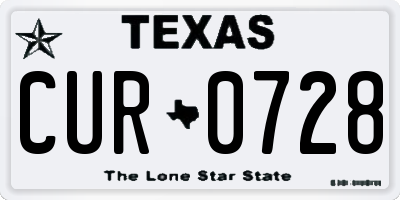 TX license plate CUR0728