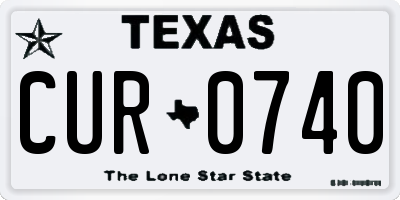 TX license plate CUR0740