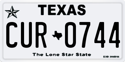 TX license plate CUR0744