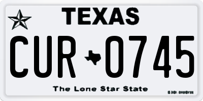 TX license plate CUR0745